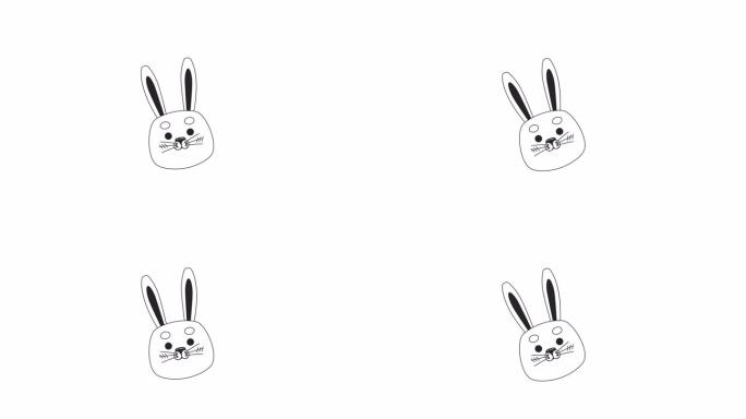 可爱的兔子摇摆bw 2D人物动画