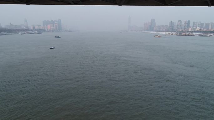 武汉长江大桥航拍多镜头