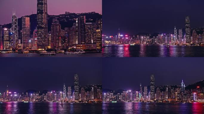 【正版素材】香港维多利亚港夜景合集5