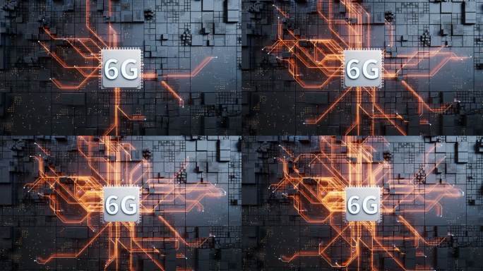 6G网络通信概念3D渲染