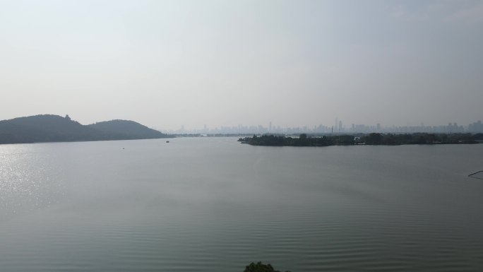 武汉东湖磨山景区落雁岛航拍28