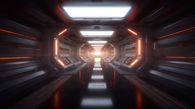 太空舱科幻穿梭隧道