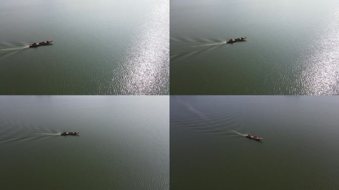 武汉东湖磨山景区落雁岛游船航拍31