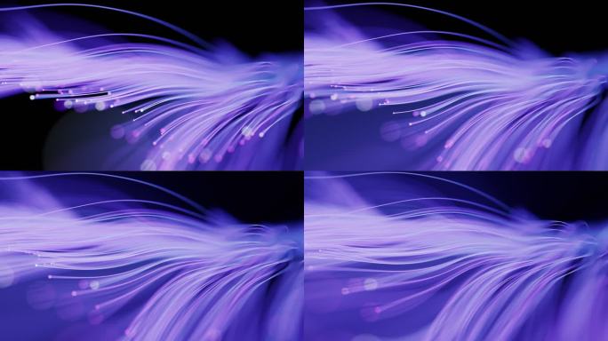流动生长的粒子曲线背景3D渲染