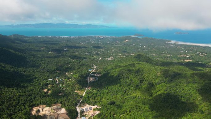 高空全景无人机拍摄的泰国派对岛高地