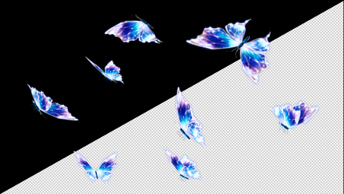 发光粒子蝴蝶飞舞动态-琉璃x2