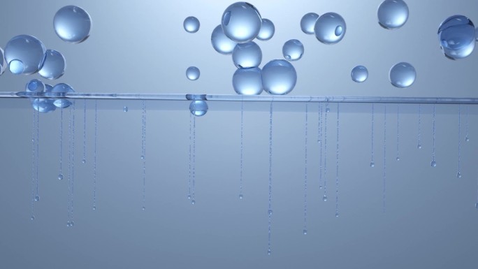 蓝色水分子细胞化妆品动画广告素材三维动画