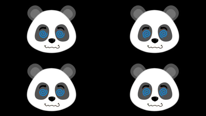 视频动画头熊猫熊卡通催眠眼睛螺旋