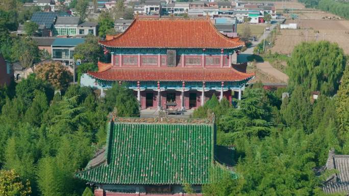 航拍洛阳市孟津龙马负图寺