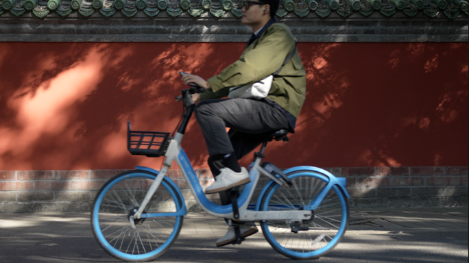 北京骑自行车升格素材