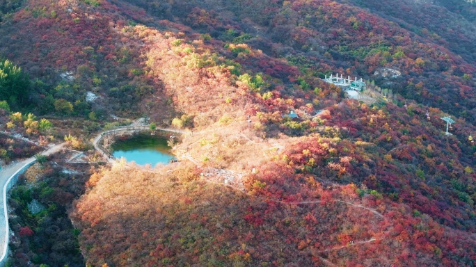 北京房山坡峰岭秋天红叶