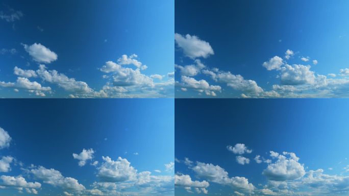 营造宁静清新的氛围。蓝天白云。蓝天白云全景。间隔拍摄。