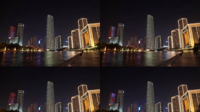 天津海河天津环球金融中心延时视频素材4K