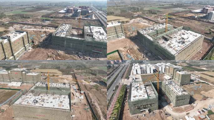 工地建设  施工航拍素材