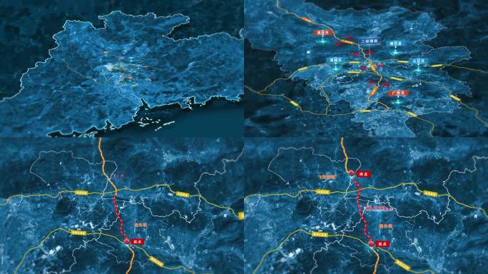 AE地图广东广连高速路网区位清远广州市