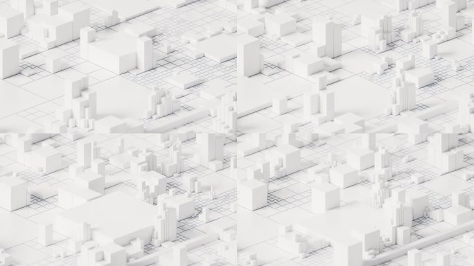 白色方块几何体科技感背景3D渲染