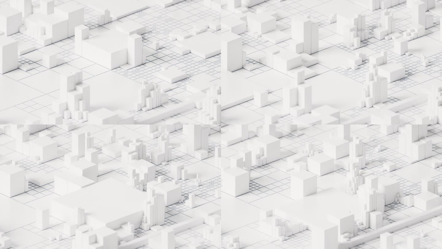 白色方块几何体科技感背景3D渲染