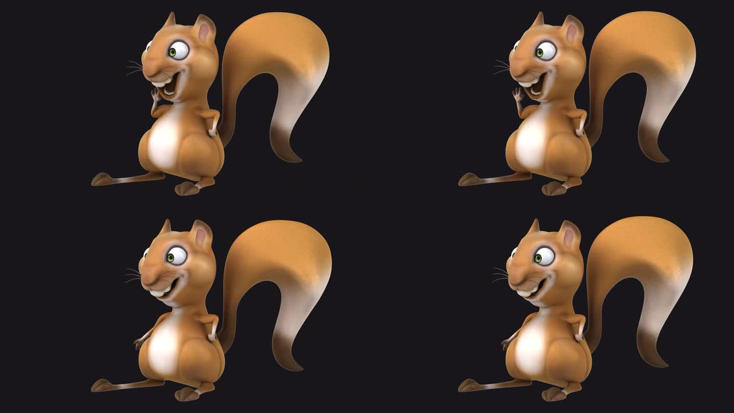 有趣的3D松鼠打招呼(含alpha通道)