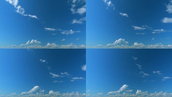蓝天与美丽的自然白云。全景蓝天与云和阳光的背景。间隔拍摄。
