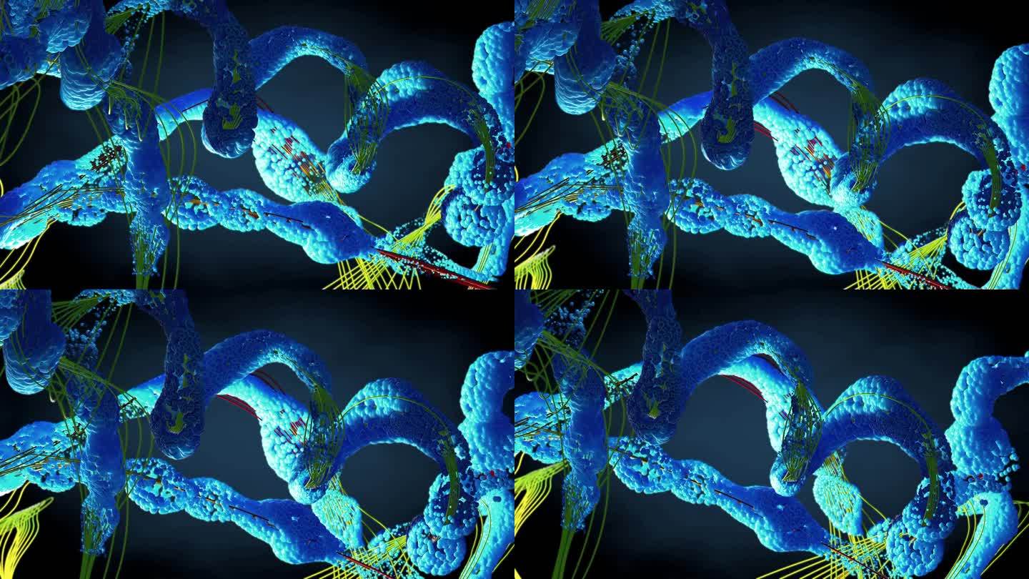 氨基酸链或生物分子称为蛋白质-三维插图