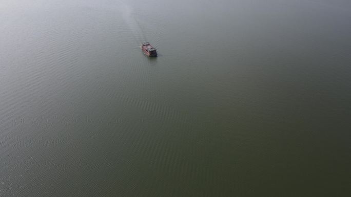 武汉东湖磨山景区落雁岛游船航拍42