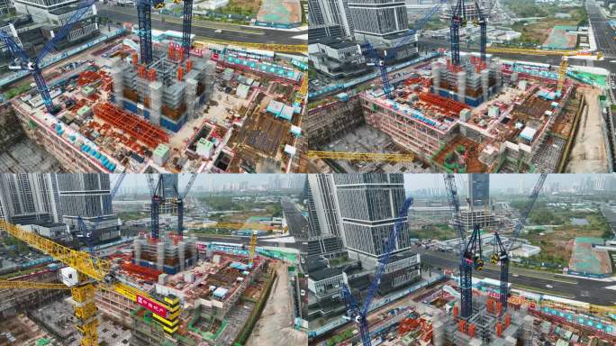 天府新区中海地产西南总部超塔航拍4K