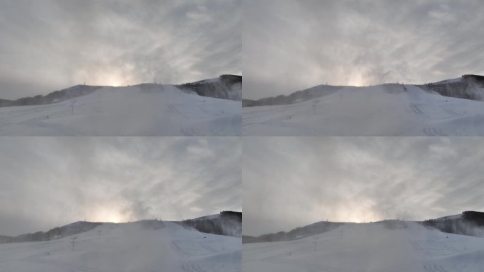 牙克石滑雪场人工造雪场景