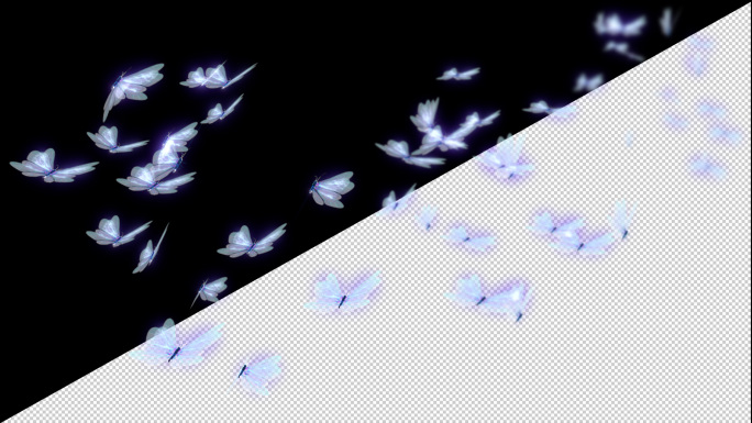 发光粒子蝴蝶飞舞动态-薄纱