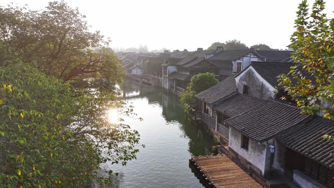 乌镇 江南水乡 游船 古镇 秋天 风景区