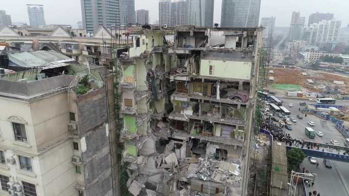 武汉光谷尖东智能花园拆除时的航拍宝贵影像