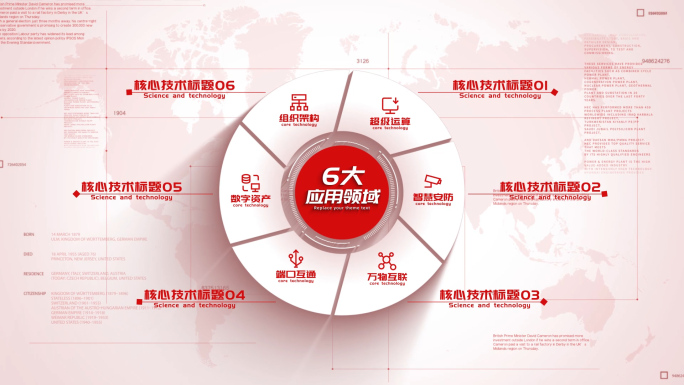 【6项】红色简洁六大项目信息分类介绍