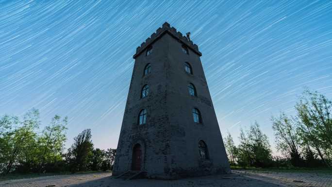 秦直道一号兵站遗址星空延时素材