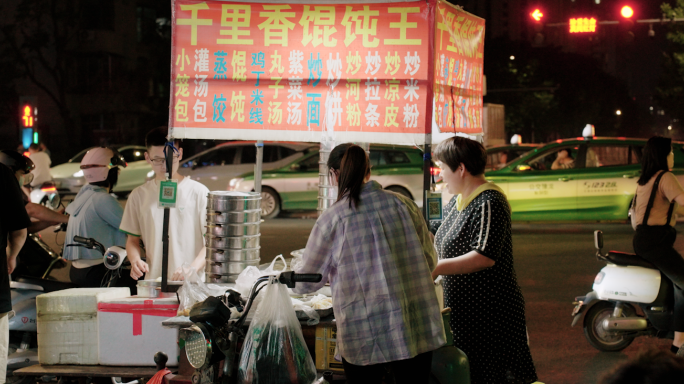 夜市 地摊经济 美食一条街 路边摊 人流