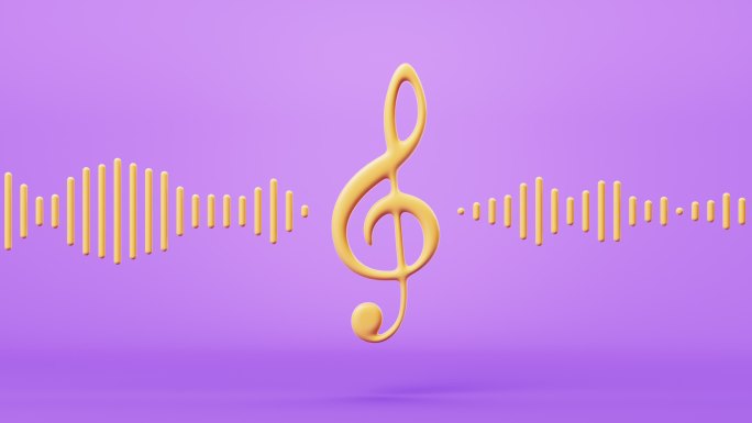 音符与曲调循环动画3D渲染