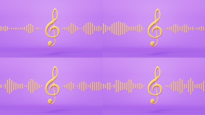 音符与曲调循环动画3D渲染