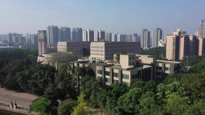 重庆工商大学航拍教学楼建筑（未调色版本）