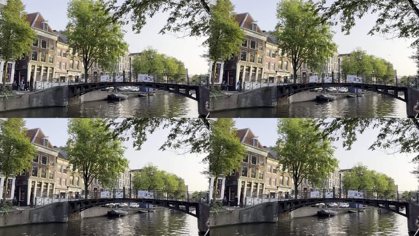 阿姆斯特丹运河与游船