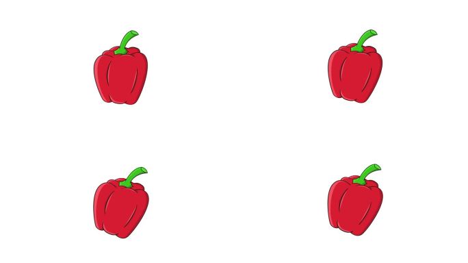 红辣椒水果图标的动画视频
