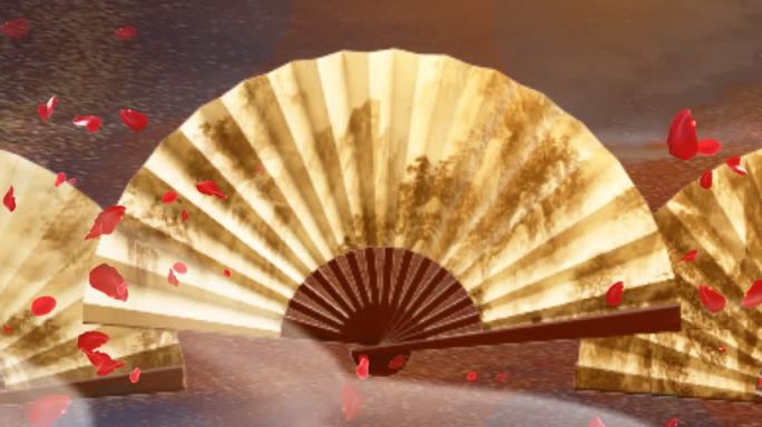 油纸伞扇子背景动画