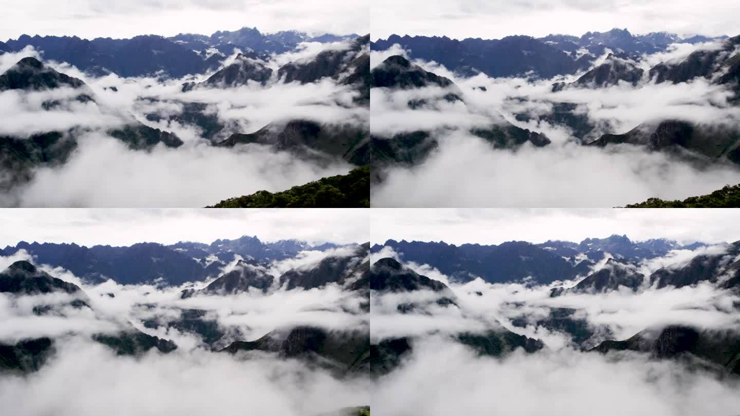 鸟瞰图的山和云唯美风景自然美景云雾缭绕