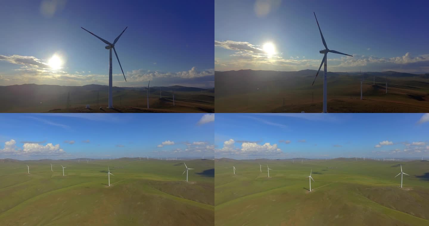 新能源 风能  风力发电   航拍风机