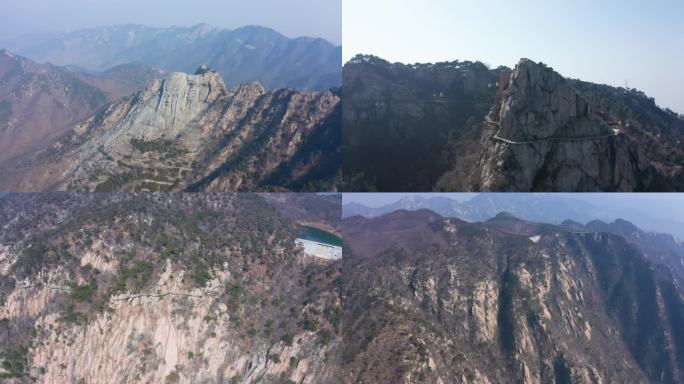 山东临沂沂蒙山龟蒙山蒙山寿星航拍