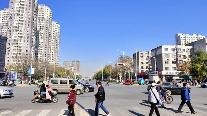 城市道路街景车流延时