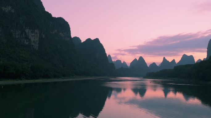 广西桂林阳朔下龙风光航拍