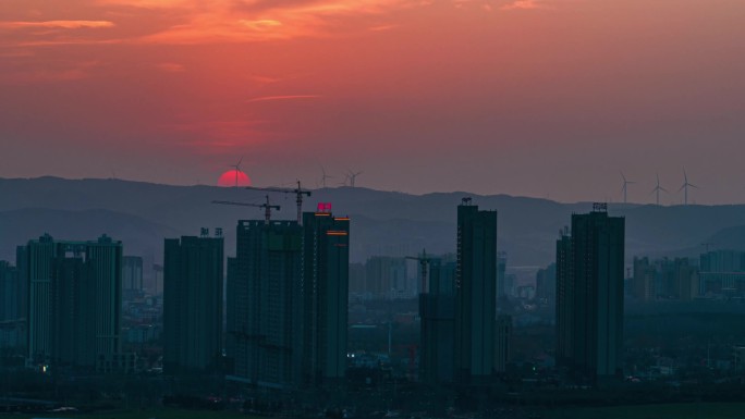 晋城 丹河新城 丹河湿地 晚霞 日出