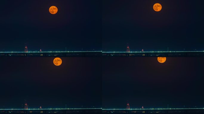 青岛胶州上合拍摄海天中心月升