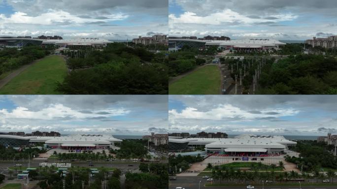 海南国际会议展览中心航拍4k视频