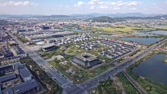 诸暨市山下湖镇大全景 珍珠小镇