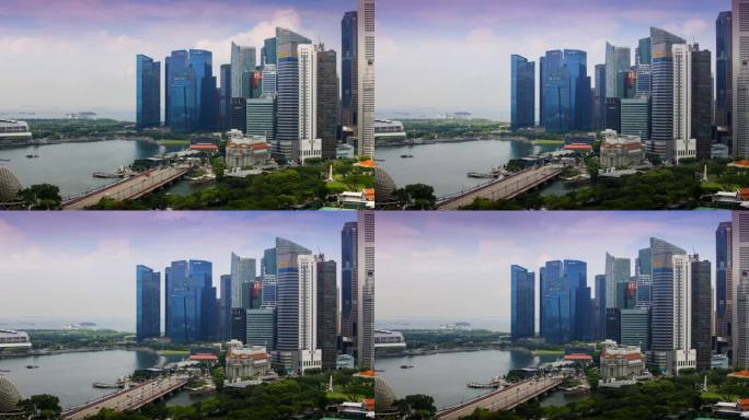 新加坡的天际线视频素材公路道路CBD