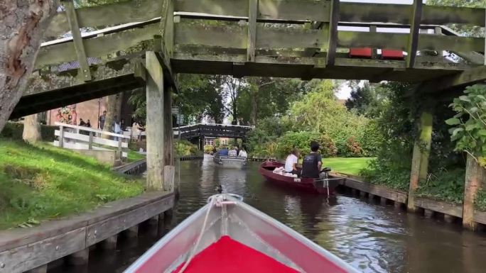 荷兰羊角村运河乘船荷兰威尼斯